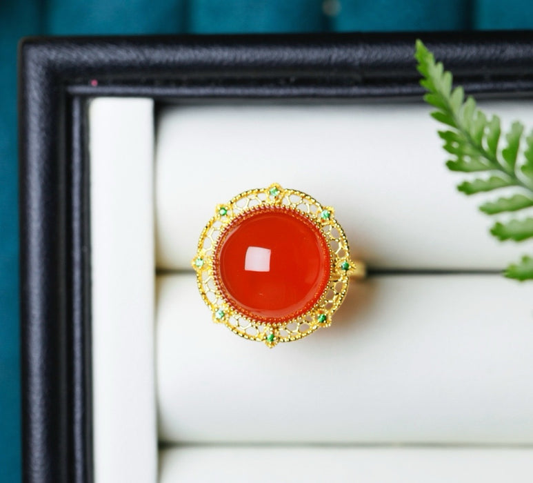 Anillo de huevo de paloma rojo rubí - ZROLMA (JZ2024921001)