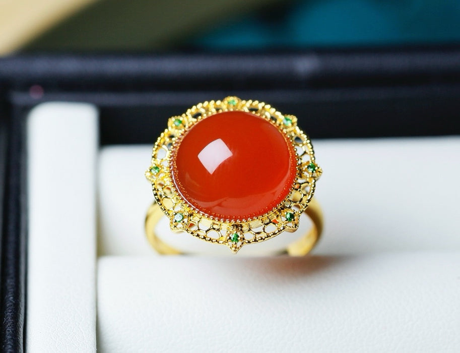 Ruby red pigeon egg ring-ZROLMA(JZ2024921001）