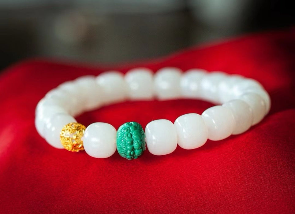 Pulsera de jade blanco hecha con material de las montañas de Xinjiang - ZROLMA (SC2024923001)