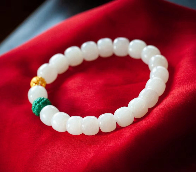 White jade bracelet made of Xinjiang mountain material-ZROLMA(SC2024923001)