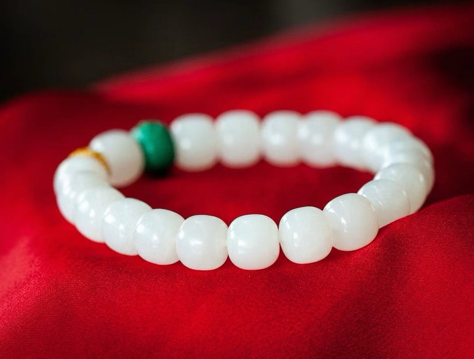 Pulsera de jade blanco hecha con material de las montañas de Xinjiang - ZROLMA (SC2024923001)