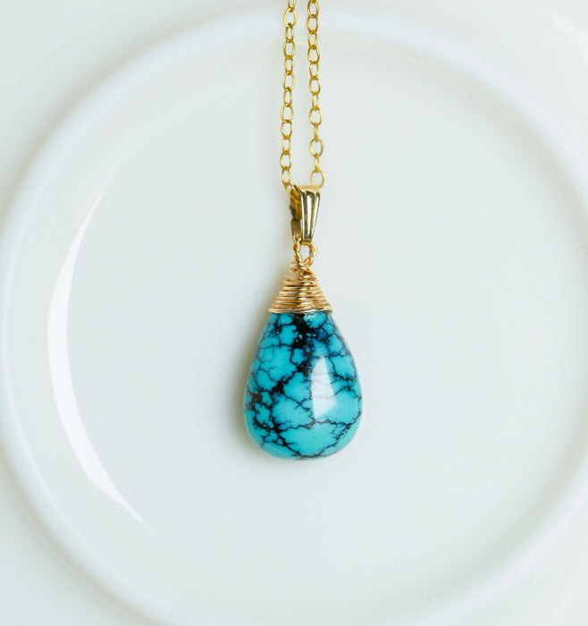 Natural raw turquoise pendant-ZROLMA(DZ2024923001)