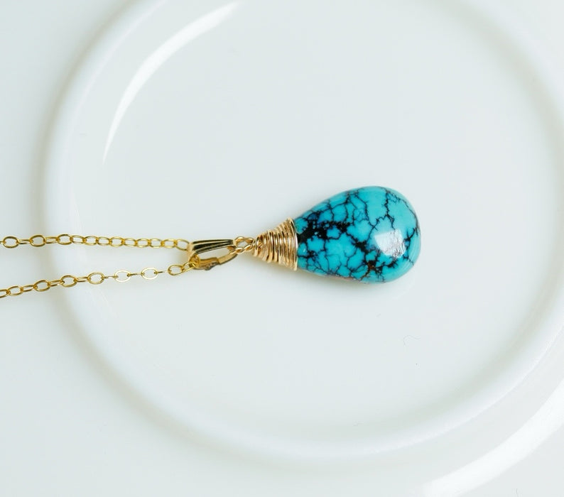 Natural raw turquoise pendant-ZROLMA(DZ2024923001)