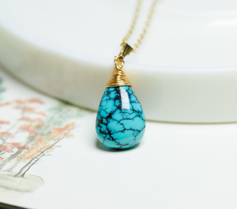 Natural raw turquoise pendant-ZROLMA(DZ2024923001)