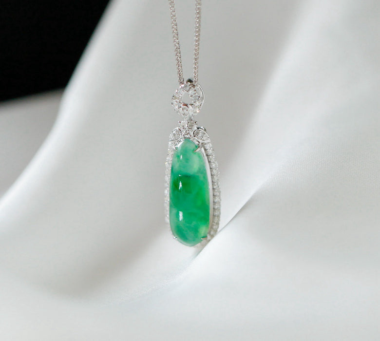 Jadeite four seasons bean pendant-ZROLMA(DZ2024924001)