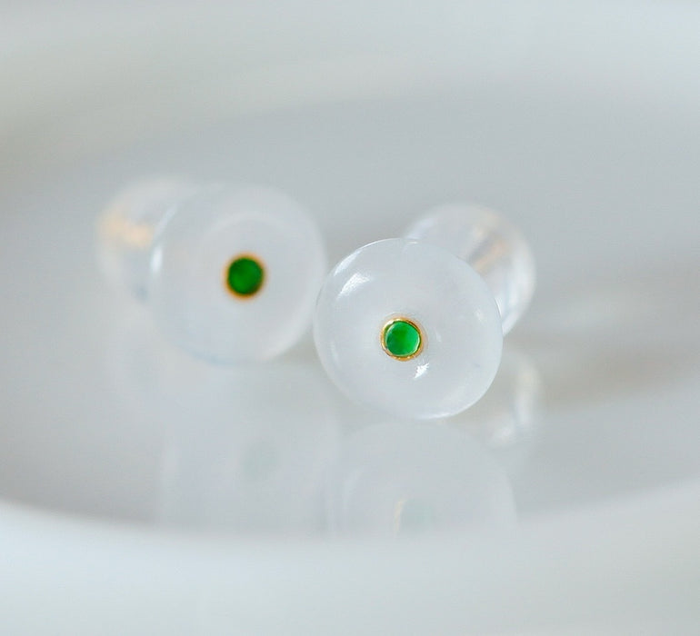 White ice jadeite earrings-ZROLMA(ES2024925001)