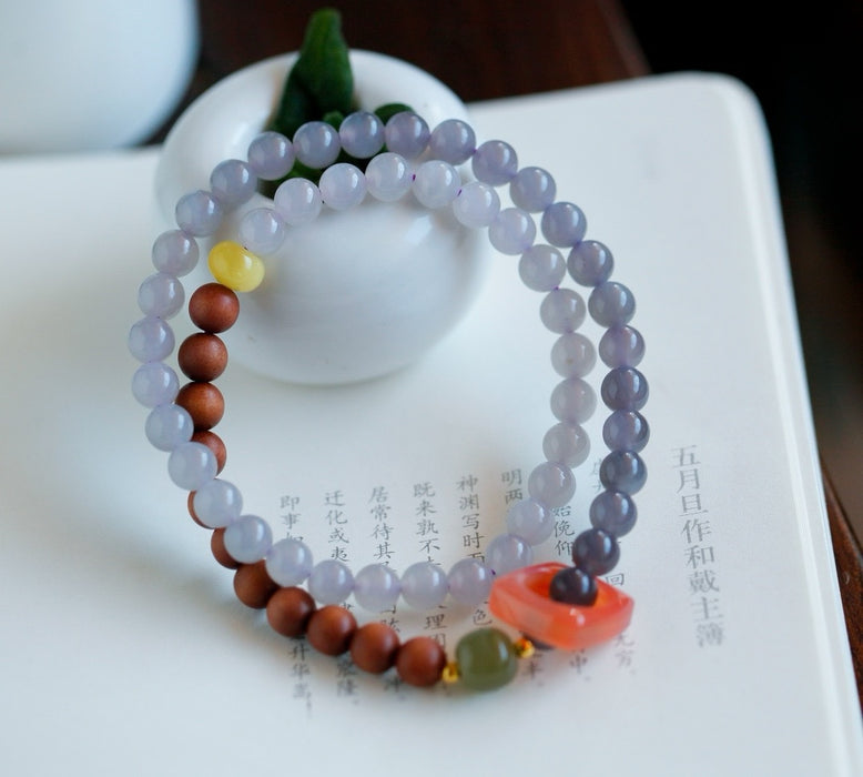 Hetian jade smoky purple gradient bracelet-ZROLMA(SC2024924001)