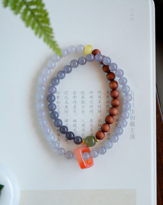 Hetian jade smoky purple gradient bracelet-ZROLMA(SC2024924001)