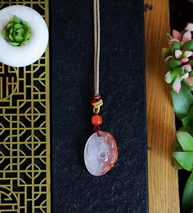 Red agate "Abundance Year After Year" pendant-ZROLMA(DZ2024924001)