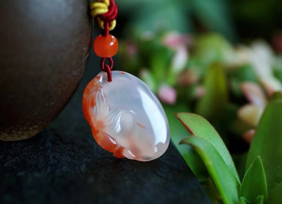 Red agate "Abundance Year After Year" pendant-ZROLMA(DZ2024924001)