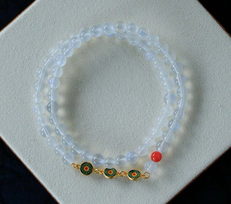 White moonstone beaded bracelet-ZROLMA(SC2024924001)