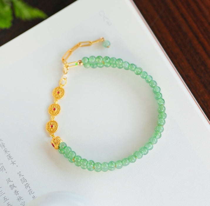 Pulsera de múltiples hilos de jadeíta verde soleado - ZROLMA (SC2024925001)