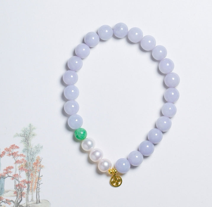 Light violet bead jadeite bracelet-ZROLMA(SC2024924001)