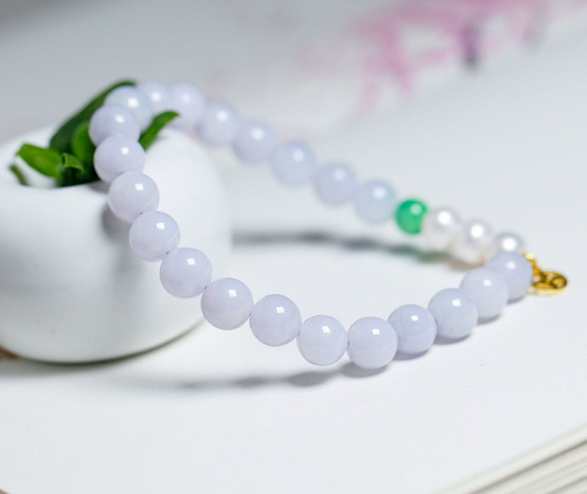 Light violet bead jadeite bracelet-ZROLMA(SC2024924001)