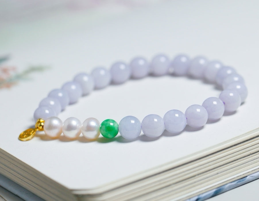 Light violet bead jadeite bracelet-ZROLMA(SC2024924001)