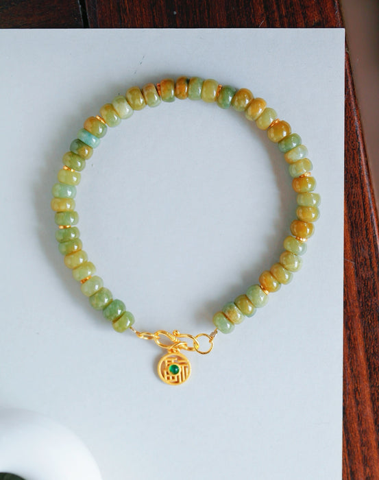 Pulsera de jadeíta amarilla y verde - ZROLMA (SC2024924001)