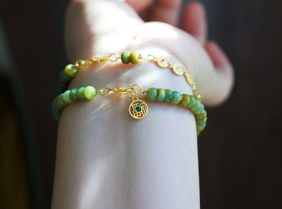 Pulsera de jadeíta amarilla y verde - ZROLMA (SC2024924001)