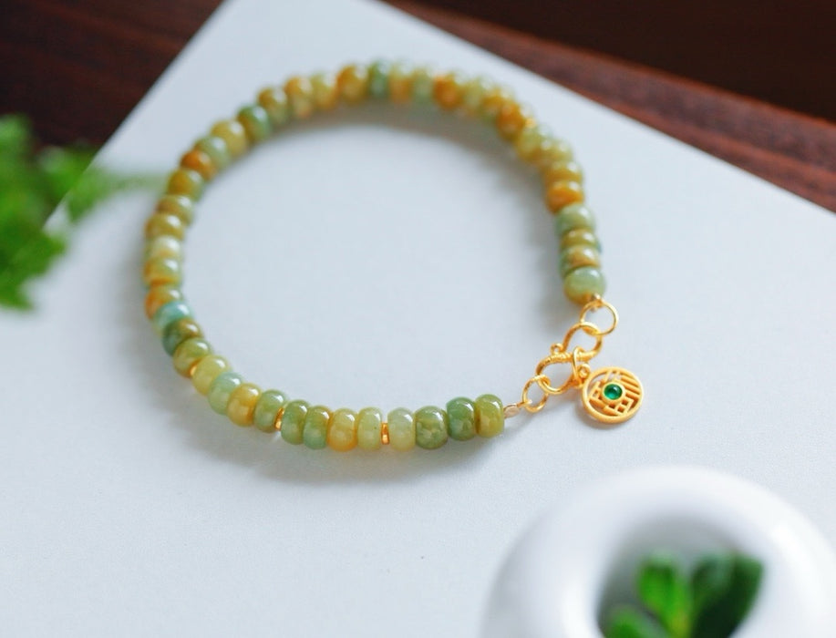 Pulsera de jadeíta amarilla y verde - ZROLMA (SC2024924001)