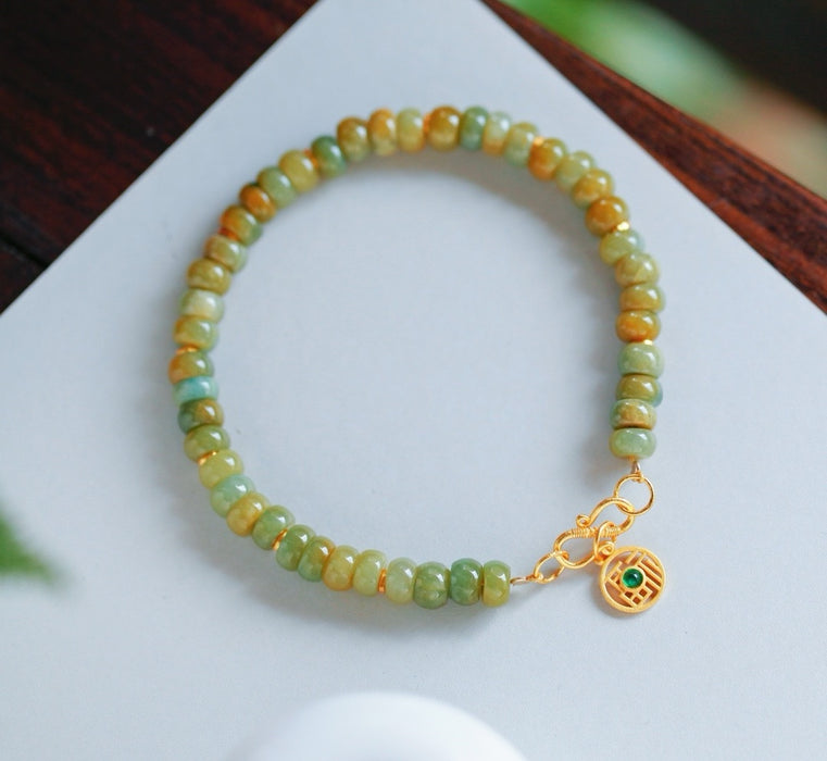 Pulsera de jadeíta amarilla y verde - ZROLMA (SC2024924001)