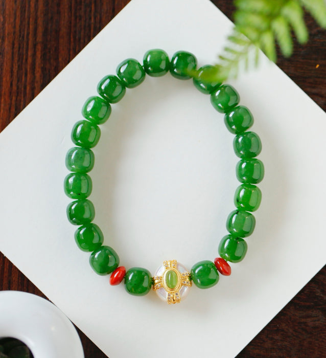 Ice-green full-color green jadeite bracelet-ZROLMA(SC2024920001)