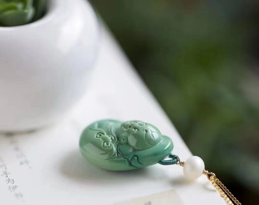 Natural turquoise laughing Buddha pendant-ZROLMA(DZ2024925001)