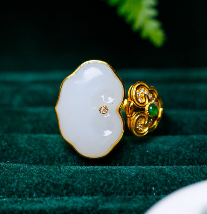 18K gold inlaid Xinjiang white jade Ruyi-ZROLMA(DZ2024924001)