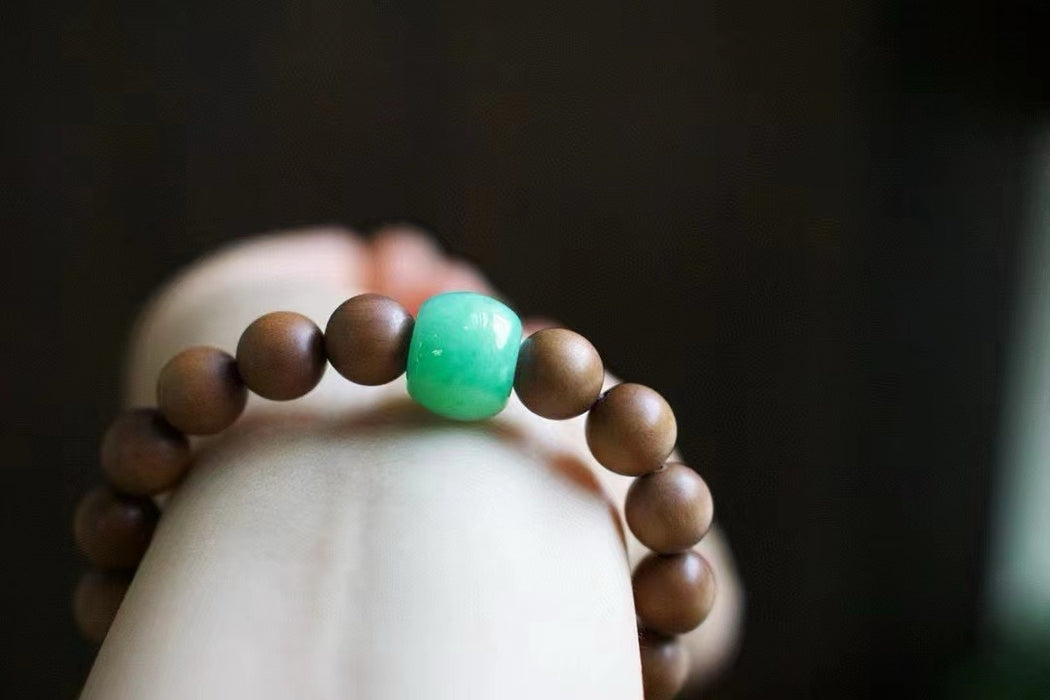 Lucky-pass-through jade and sandalwood perfume bracelet.-ZROLMA(SC2024925001)