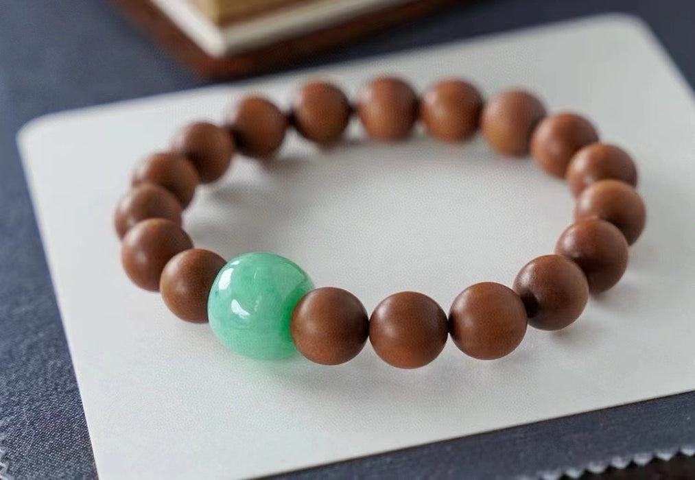 Pulsera perfumada de jade y sándalo que transmite la suerte.-ZROLMA(SC2024925001)