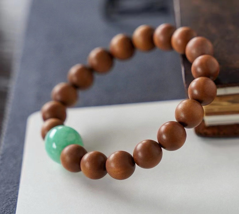 Lucky-pass-through jade and sandalwood perfume bracelet.-ZROLMA(SC2024925001)