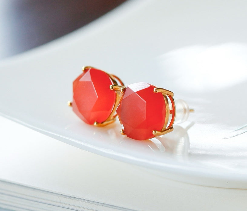 Southern red agate beaded earrings-ZROLMA(ES2024923001)