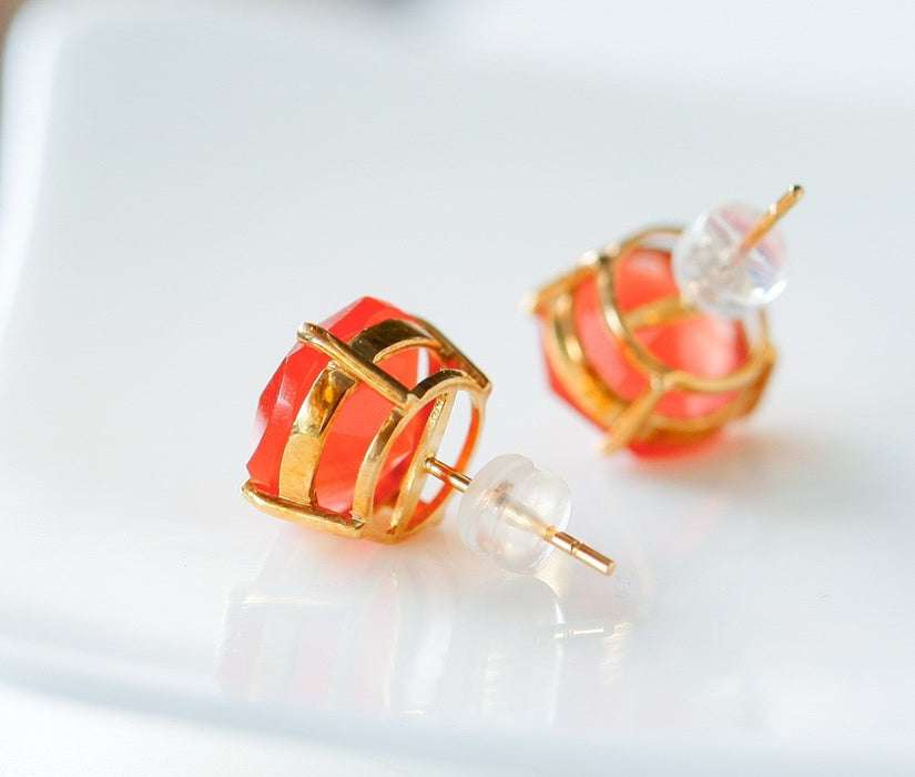 Southern red agate beaded earrings-ZROLMA(ES2024923001)