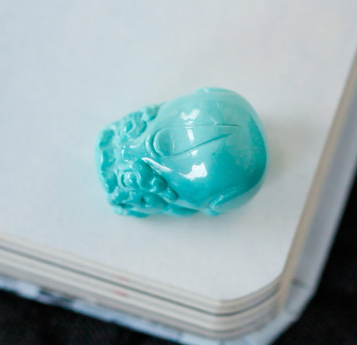 Natural raw turquoise Pixiu-ZROLMA(DZ2024923001)