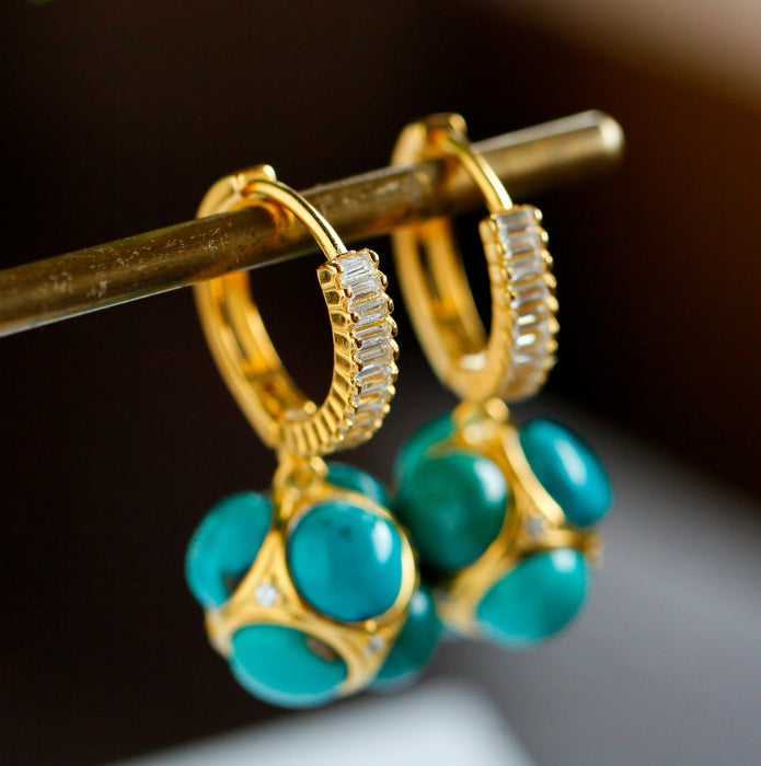 Natural turquoise earrings-ZROLMA(ES2024920001)