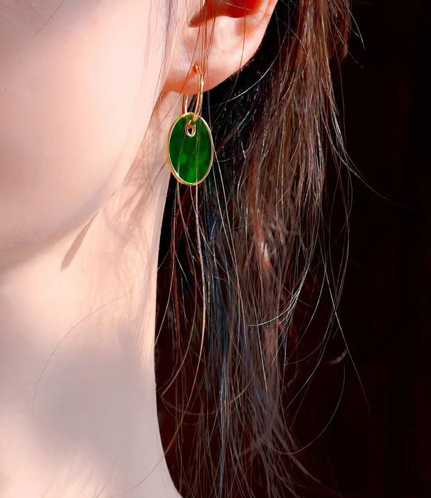 Spicy green wushi plaque ear clips-ZROLMA(ES2024920001)