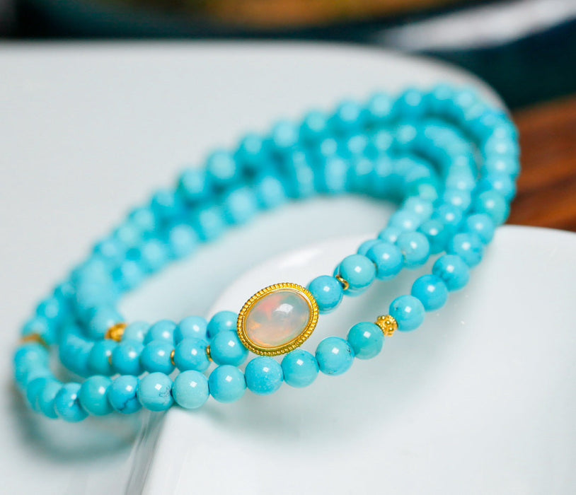 Turquoise beaded strand-ZROLMA(ZC2024920001)