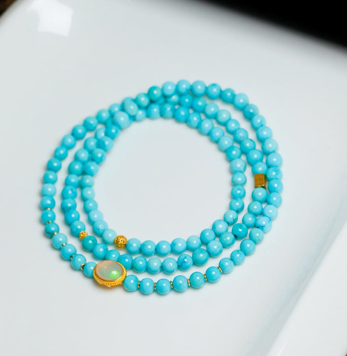 Turquoise beaded strand-ZROLMA(ZC2024920001)