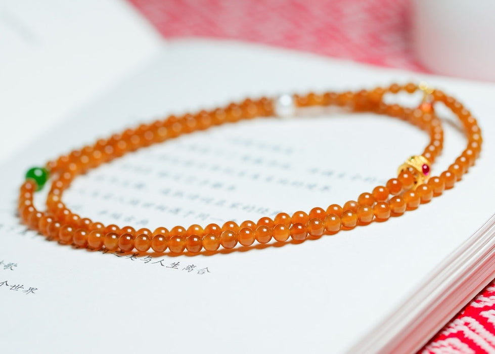 Hetian sugar-colored bead necklace-ZROLMA(ZC2024923001)