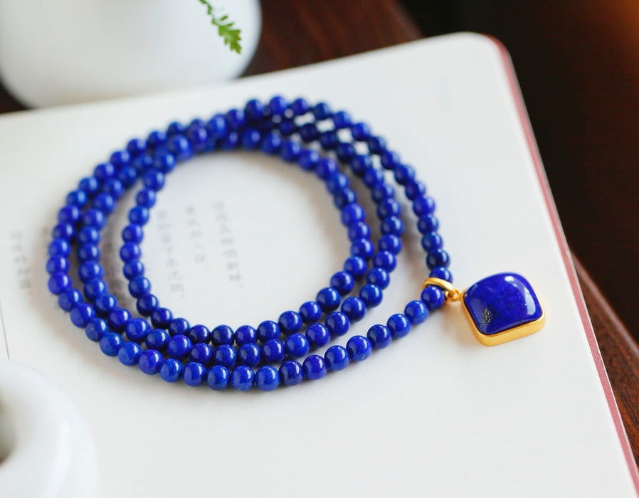 Lapis lazuli bead necklace-ZROLMA(ZC2024923001)