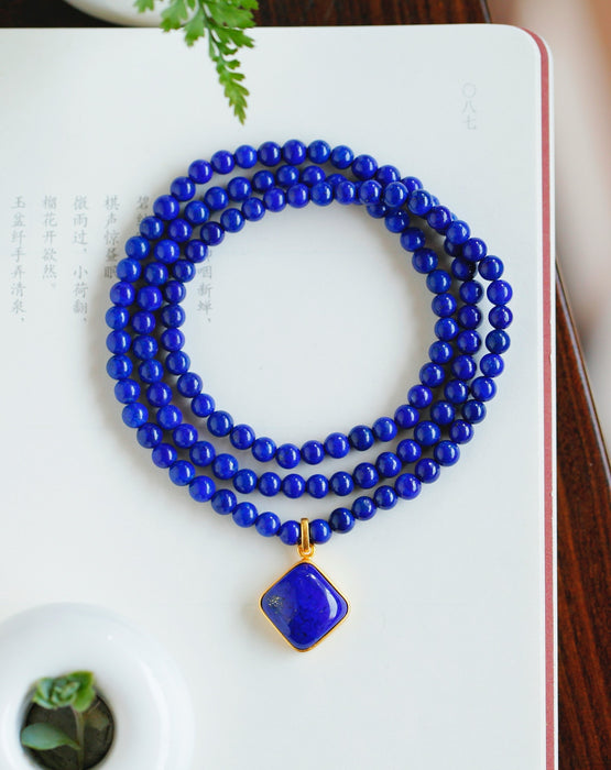 Lapis lazuli bead necklace-ZROLMA(ZC2024923001)