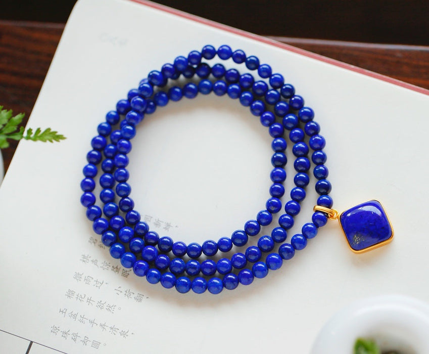 Lapis lazuli bead necklace-ZROLMA(ZC2024923001)