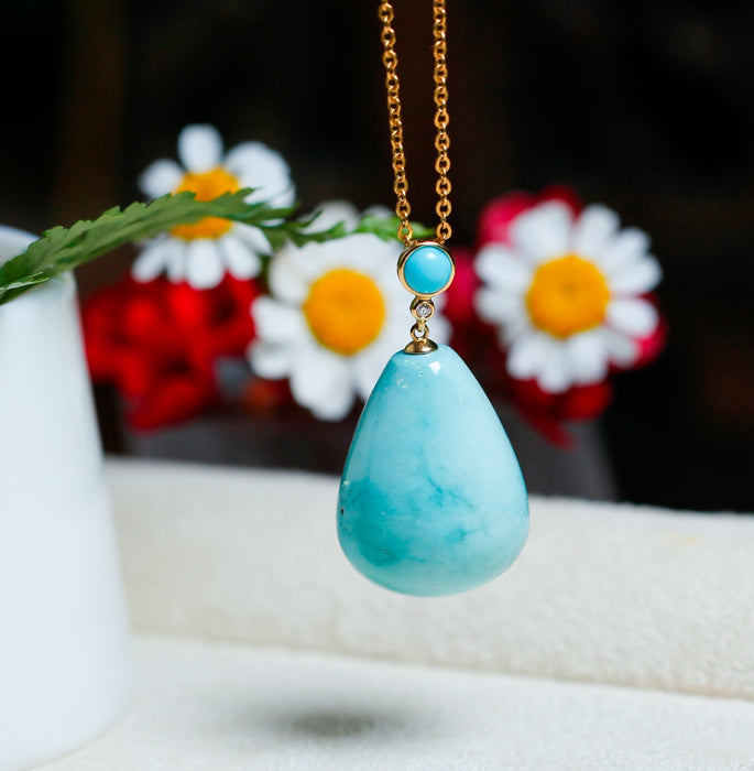 Turquoise teardrop pendant-ZROLMA(DZ2024923001)