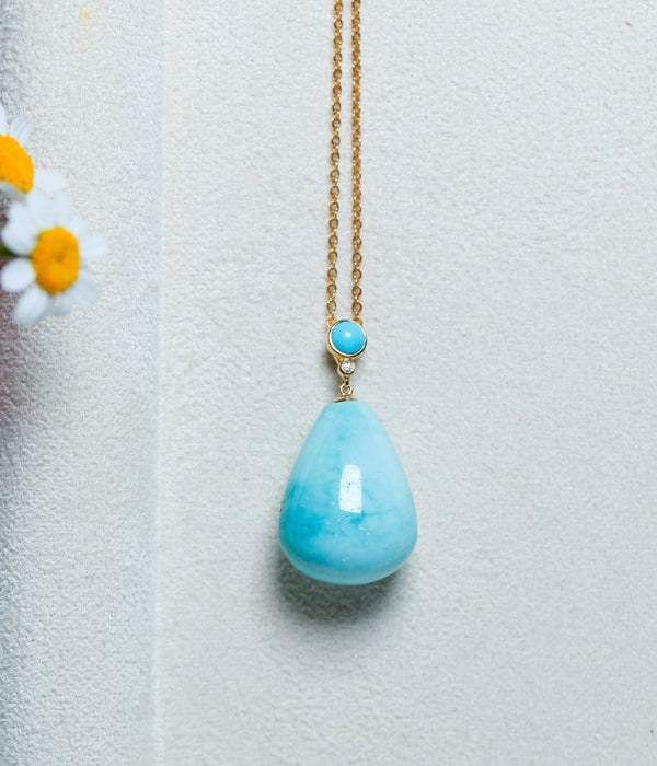 Turquoise teardrop pendant-ZROLMA(DZ2024923001)