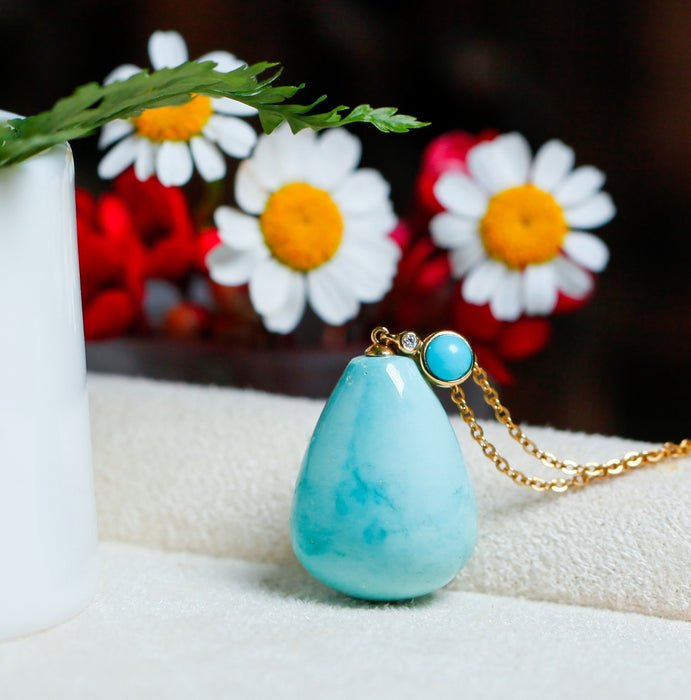 Turquoise teardrop pendant-ZROLMA(DZ2024923001)