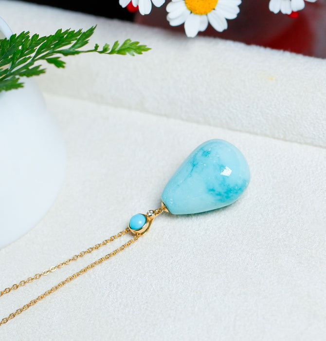 Turquoise teardrop pendant-ZROLMA(DZ2024923001)