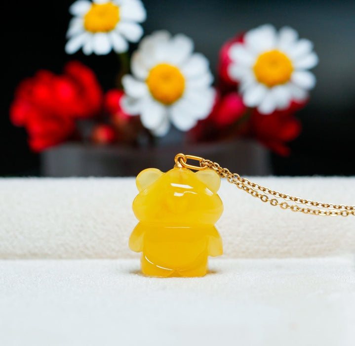 Chicken oil yellow beeswax bear pendant.-ZROLMA(DZ2024923001)