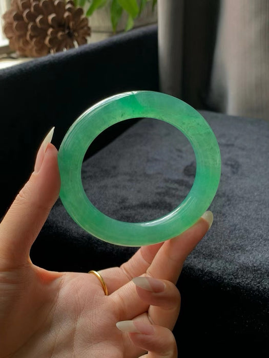 Ice green round jadeite bracelet-ZROLMA(SZ2024921001)