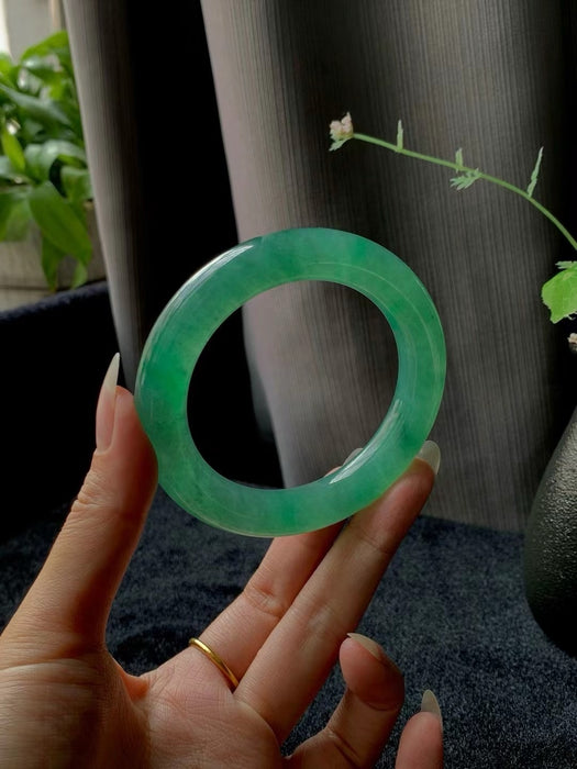 Ice green round jadeite bracelet-ZROLMA(SZ2024921001)