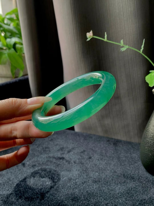 Ice green round jadeite bracelet-ZROLMA(SZ2024921001)