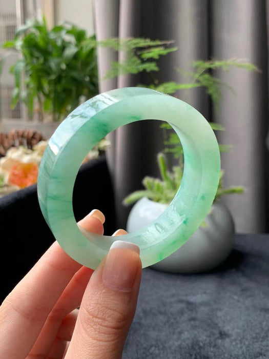 Ice-clear green background floating flower bracelet blank-ZROLMA(SZ2024923001)